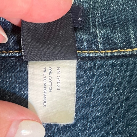 Gap Classic Women's Blue Jean Jacket - Gap Stretch Small Medium-Dark Blue - Picture 13 of 16